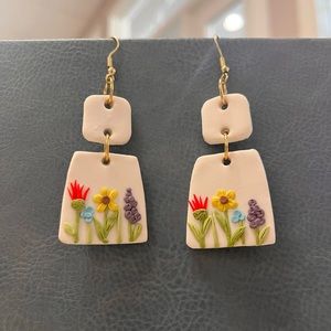 Handmade Floral clay Earrings